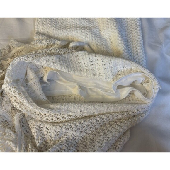 HOUSE OF HARLOW Cream Crochet Knit Long Maxi Tank Dress Women XS Boho Fringe NEW - Picture 6 of 14